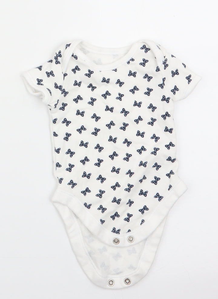 Disney Baby at George Girls White Animal Print  Romper One-Piece Size 0-3 Months  - Butterflies print