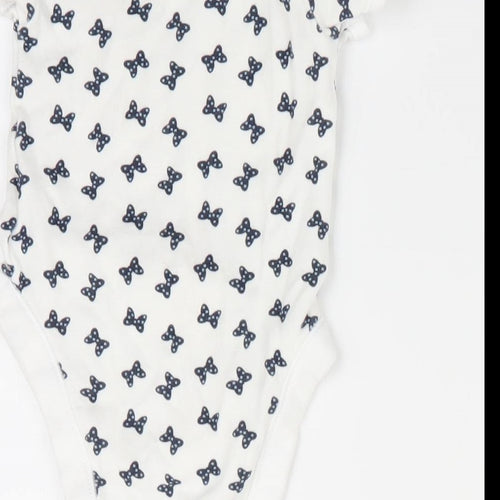 Disney Baby at George Girls White Animal Print  Romper One-Piece Size 0-3 Months  - Butterflies print