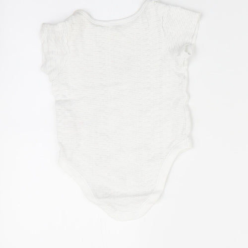 Lullaby Boys Green Striped  Romper One-Piece Size 3-6 Months  - Bear Logo