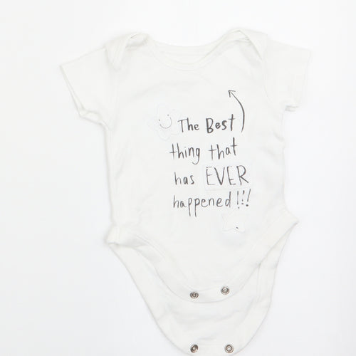 George Baby White   Romper One-Piece Size 0-3 Months  - The best thing that ever happened!!