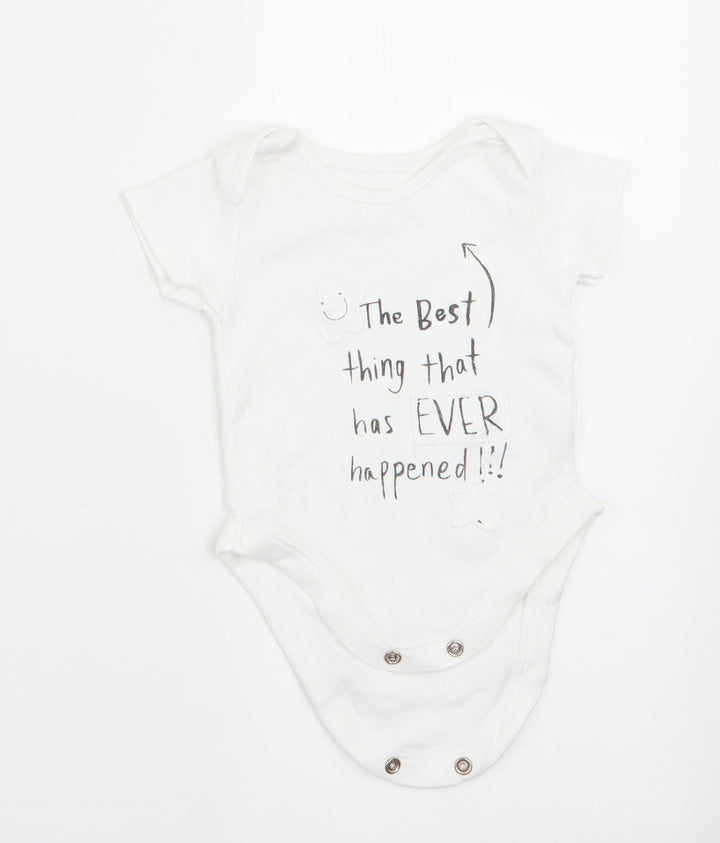 George Baby White   Romper One-Piece Size 0-3 Months  - The best thing that ever happened!!