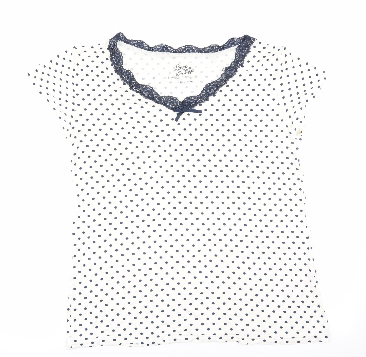 Love To Lounge Womens Blue Polka Dot   Pyjama Top Size 18
