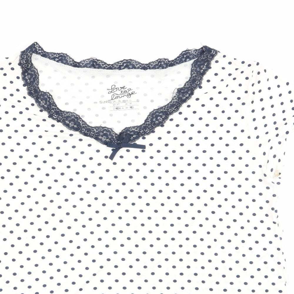 Love To Lounge Womens Blue Polka Dot   Pyjama Top Size 18
