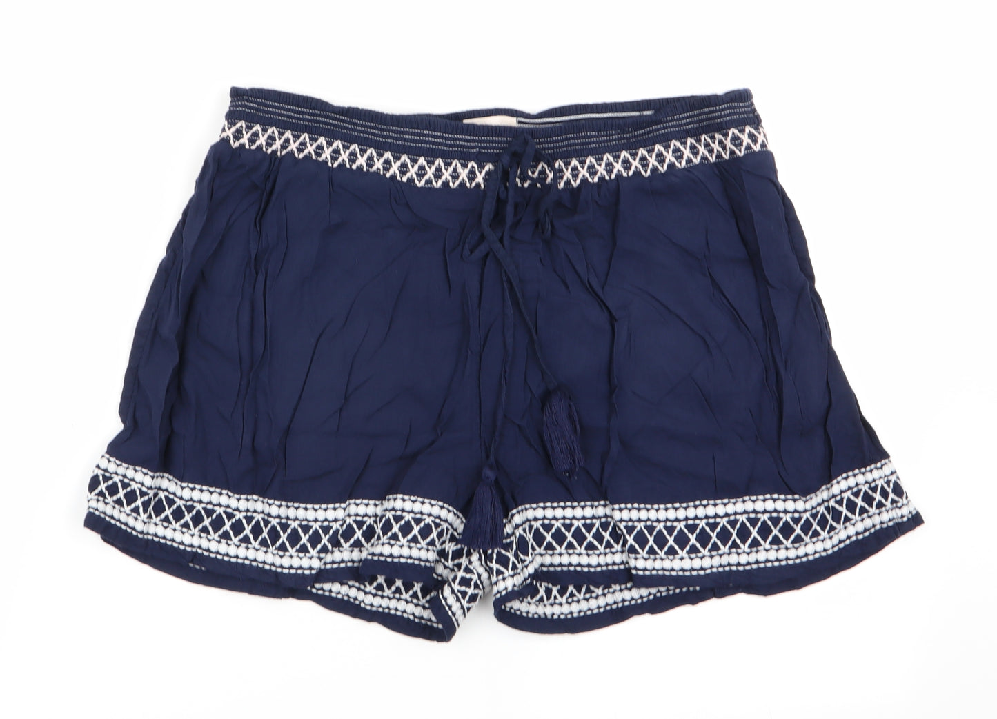 Fat Face Womens Blue   Paperbag Shorts Size 12