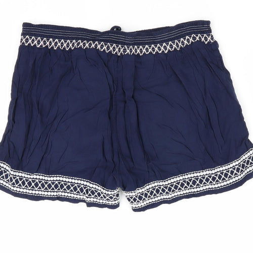 Fat Face Womens Blue   Paperbag Shorts Size 12