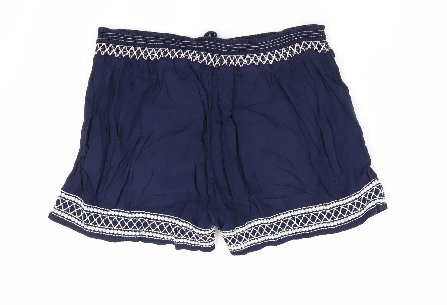 Fat Face Womens Blue   Paperbag Shorts Size 12