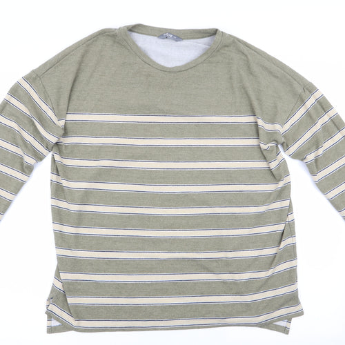 Nutmeg Womens Green Striped  Pullover Jumper Size 14