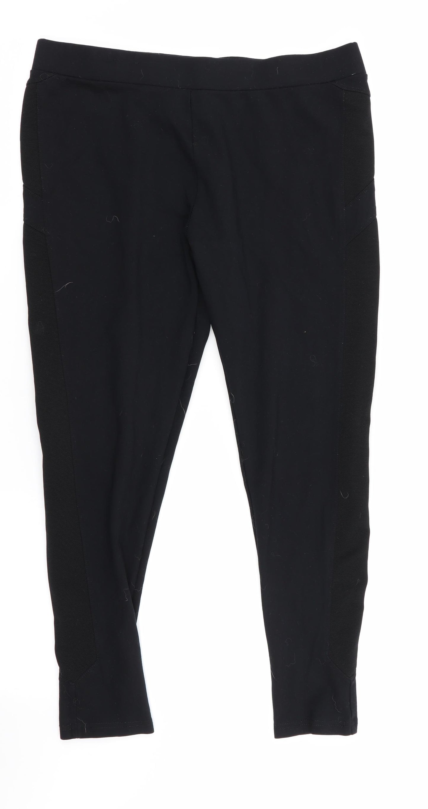 New Look Womens Black   Cropped Leggings Size 16 L25 in
