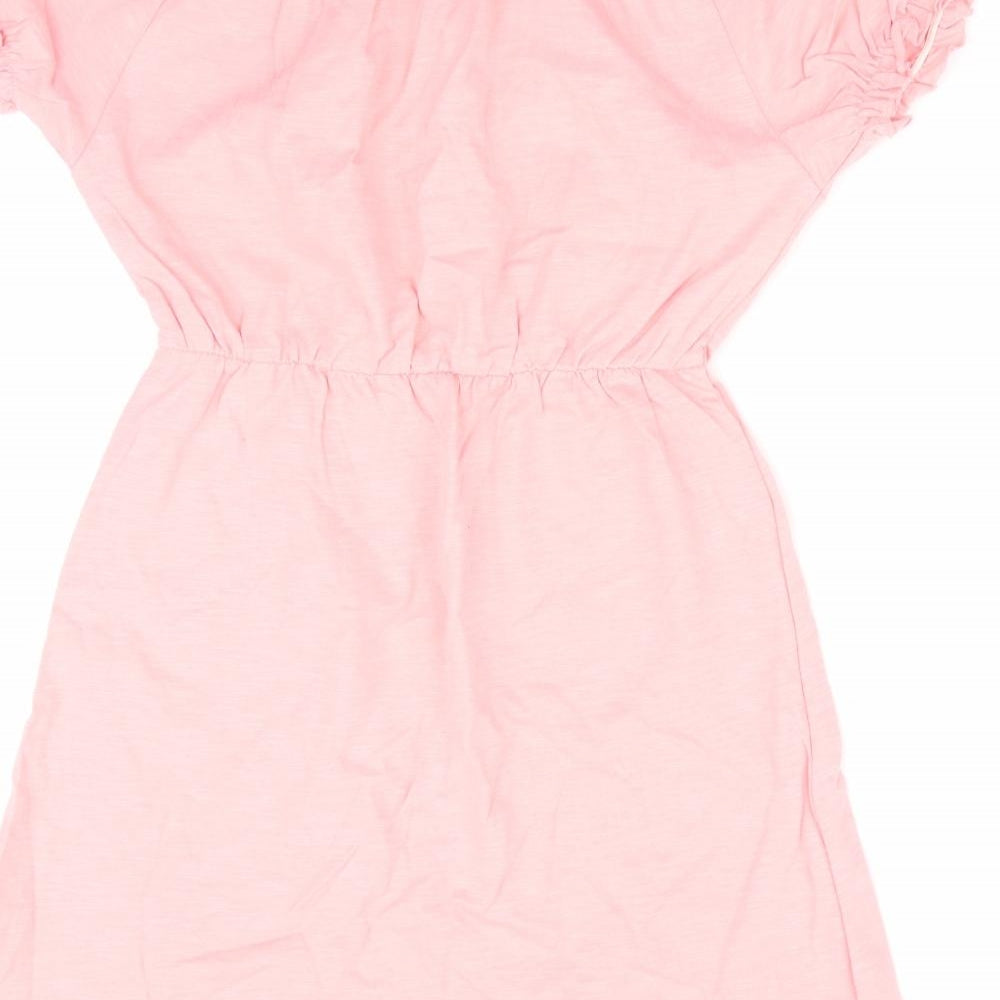 George Girls Pink   T-Shirt Dress  Size 8-9 Years  - Peach in Colour Elasticated waist