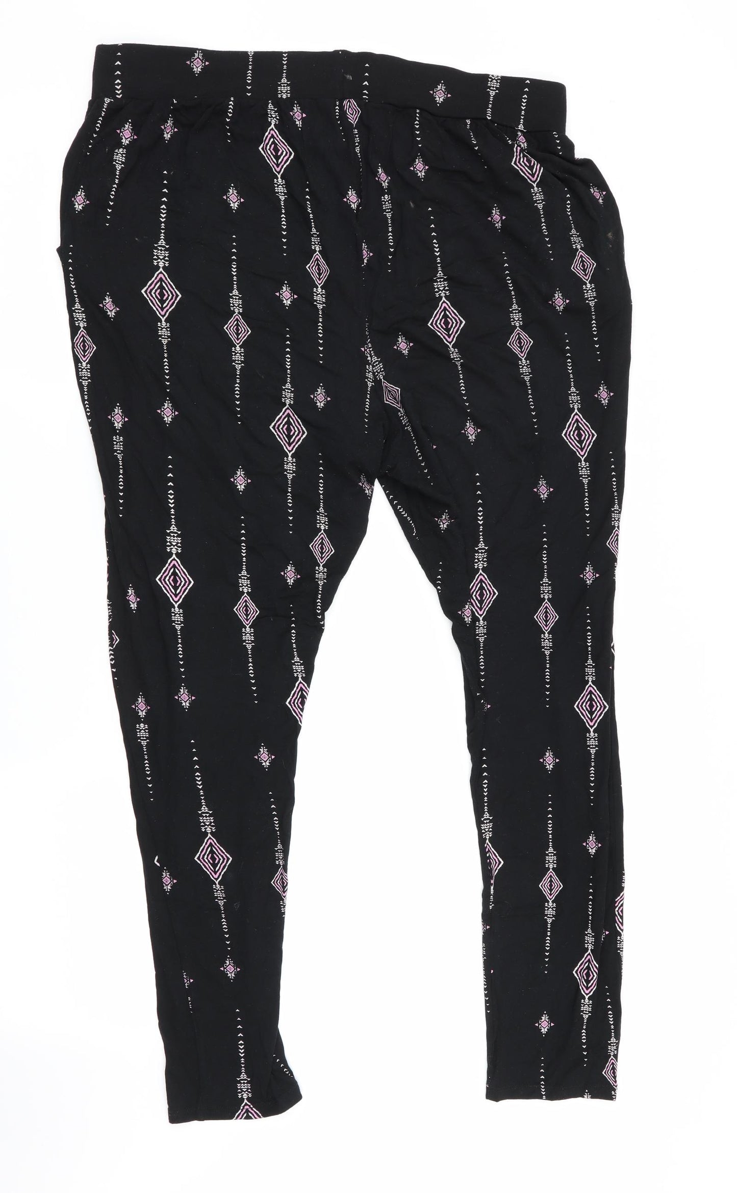 George Womens Black Geometric  Bloomer Trousers Size 16 L27 in