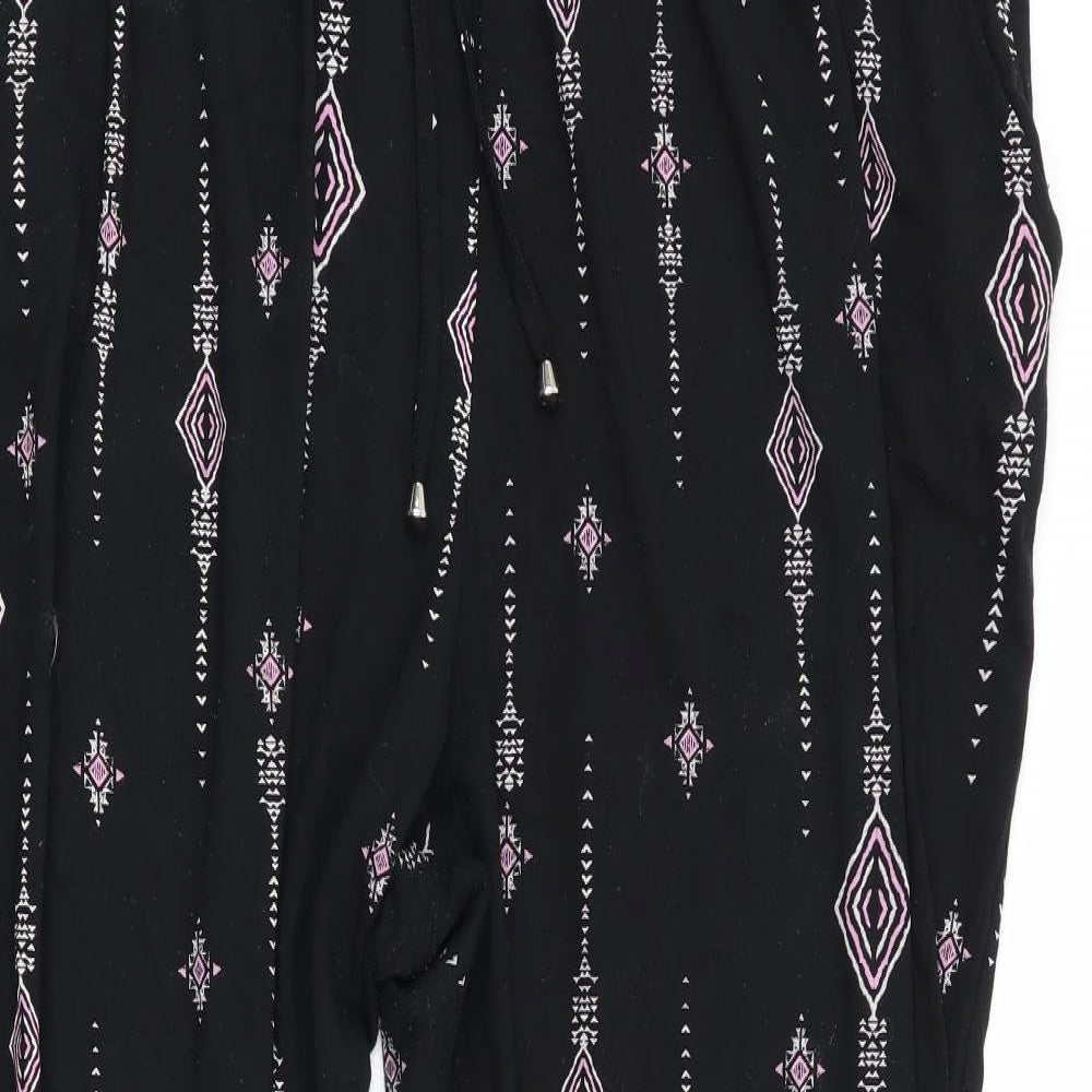 George Womens Black Geometric  Bloomer Trousers Size 16 L27 in