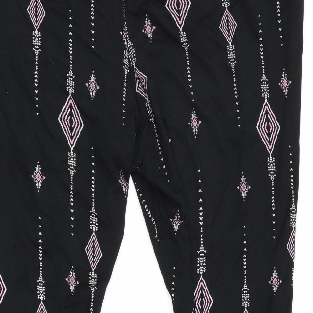 George Womens Black Geometric  Bloomer Trousers Size 16 L27 in