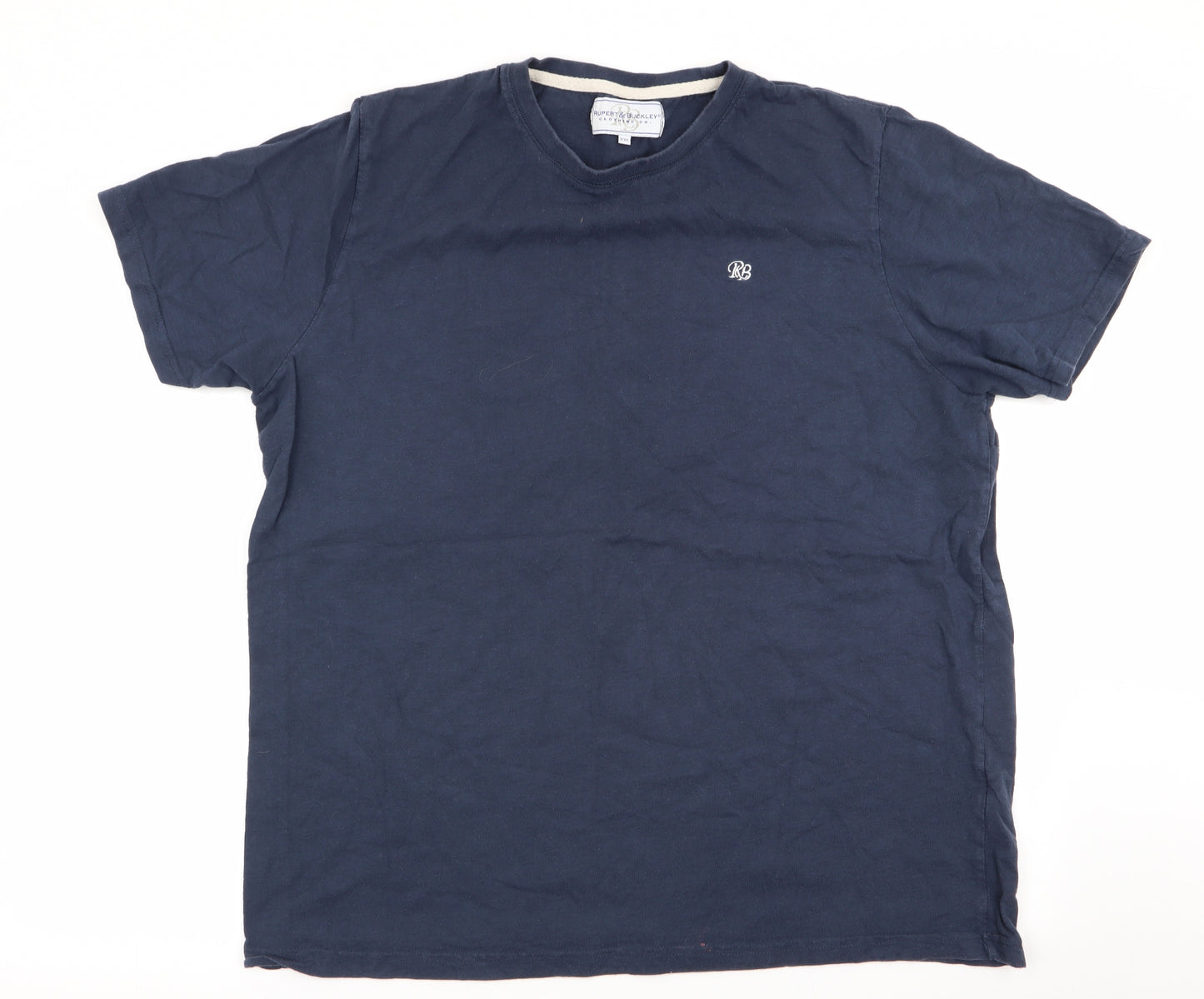 Rupert Buckley Mens Blue    T-Shirt Size 2XL