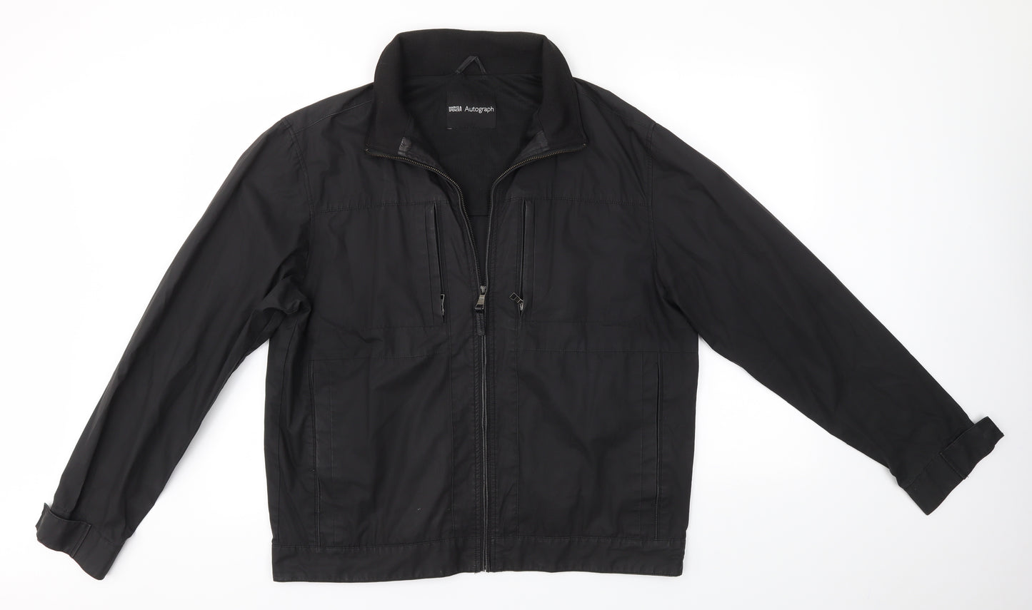 M&S Mens Black   Overcoat Coat Size M