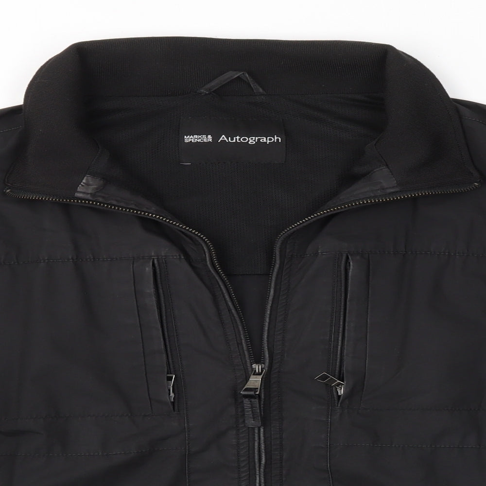 M&S Mens Black   Overcoat Coat Size M