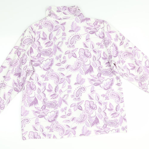 Preworn Womens Purple Floral  Cardigan Jumper Size L