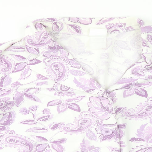 Preworn Womens Purple Floral  Cardigan Jumper Size L