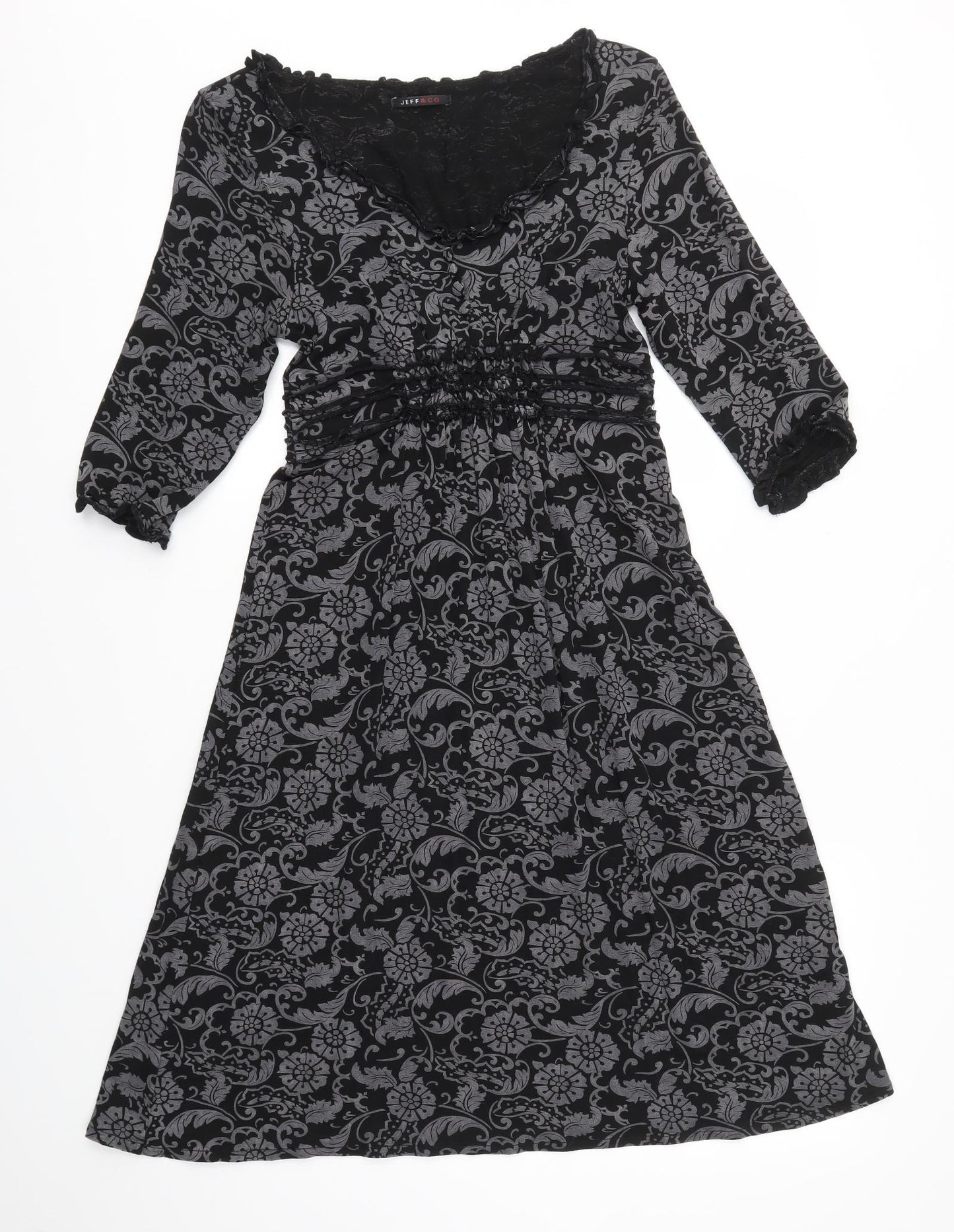 JEFF&CO Womens Grey Floral  A-Line  Size 12