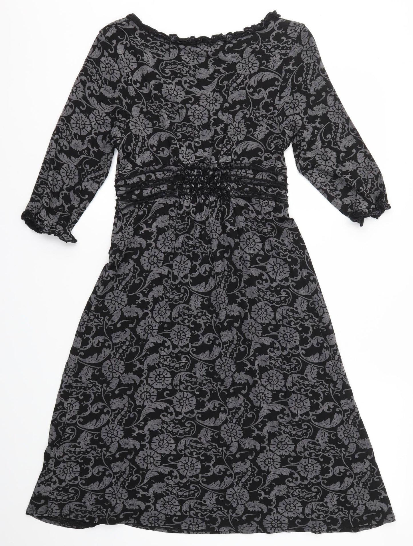 JEFF&CO Womens Grey Floral  A-Line  Size 12