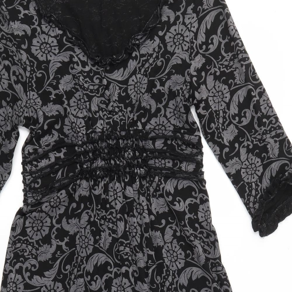 JEFF&CO Womens Grey Floral  A-Line  Size 12