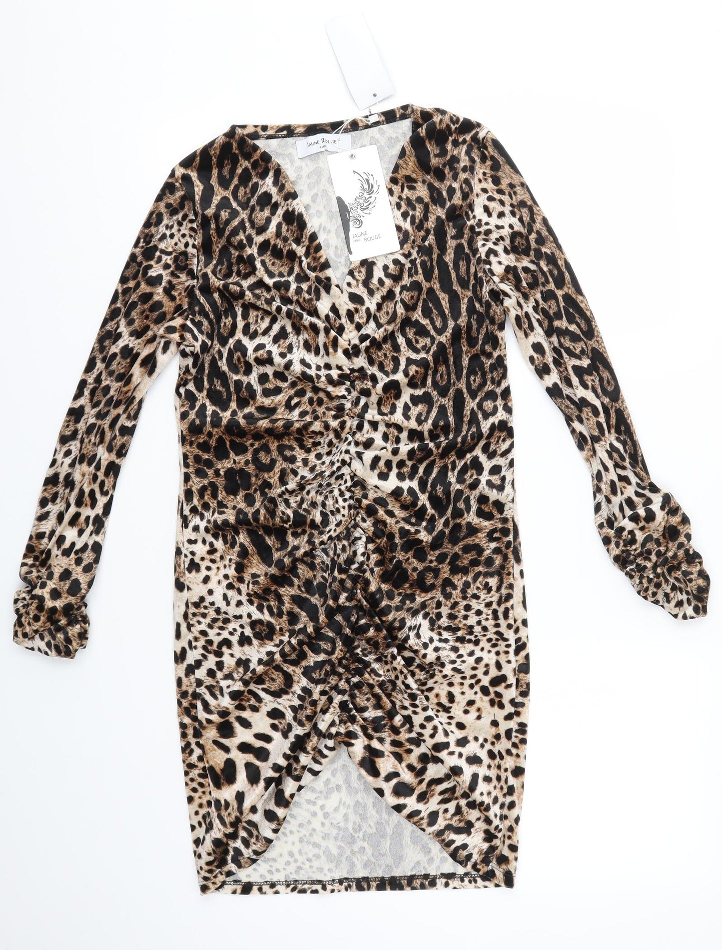 Jaune Rouge Womens Brown Animal Print  Bodycon  Size 8