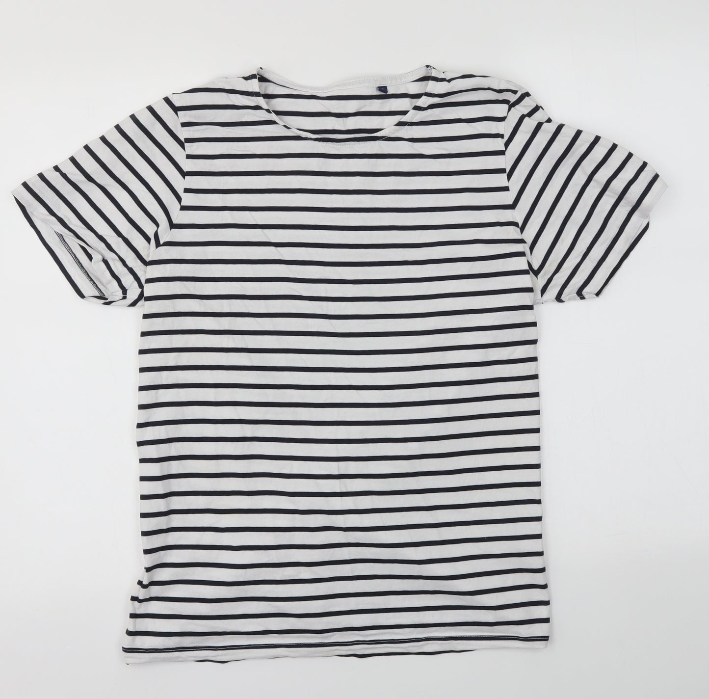 Saxnet Womens Multicoloured Striped  Basic T-Shirt Size L