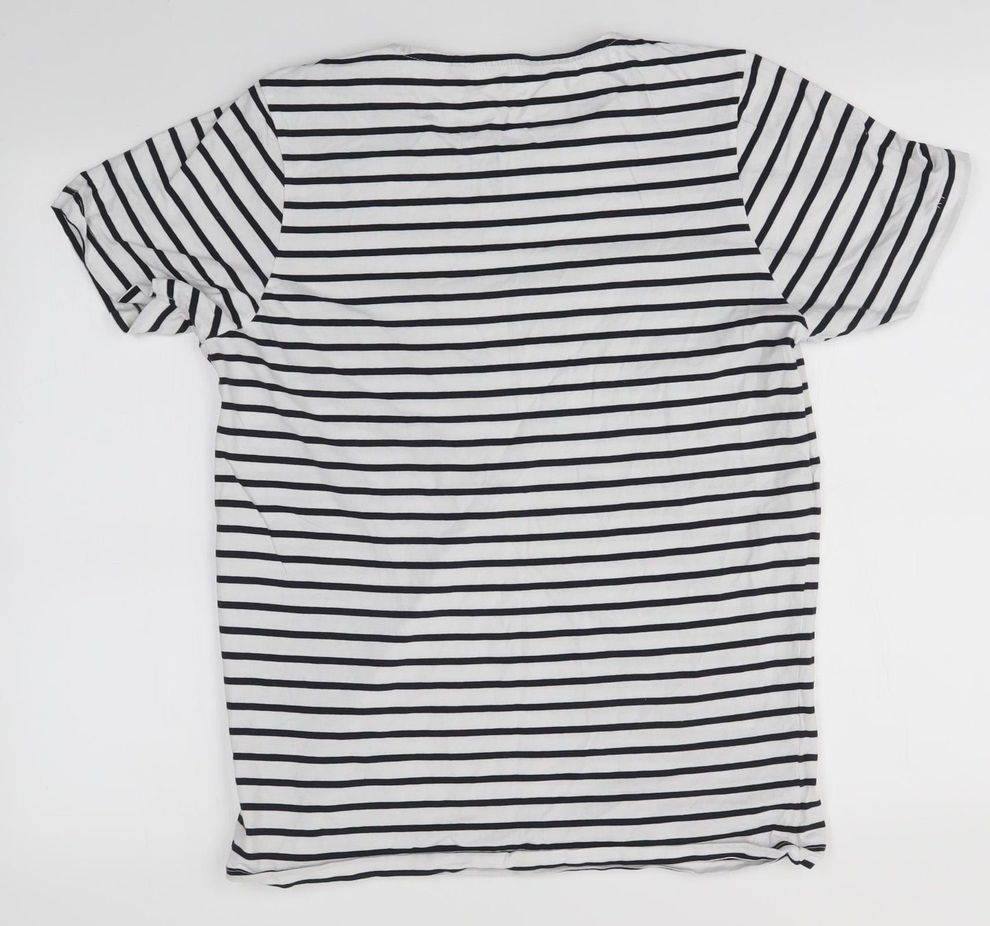Saxnet Womens Multicoloured Striped  Basic T-Shirt Size L