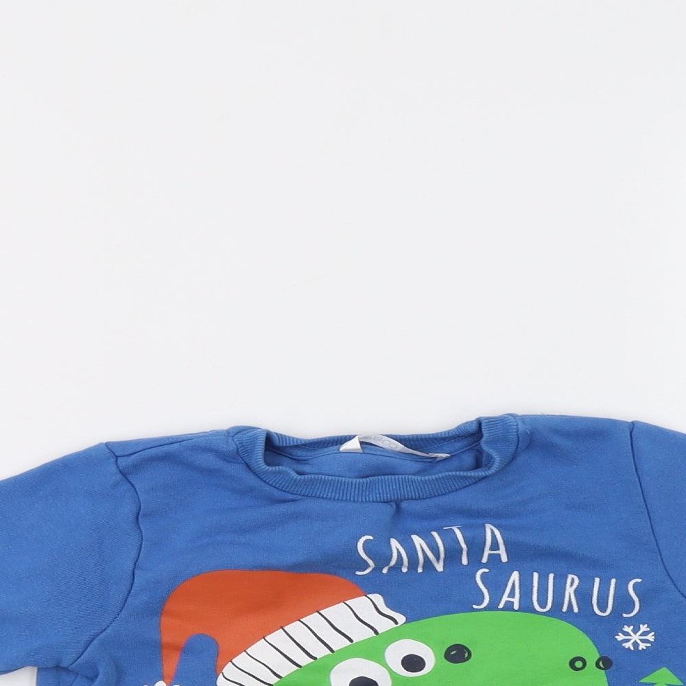 Pep&Co Boys Blue   Pullover Sweatshirt Size 2-3 Years  - Dino Christmas