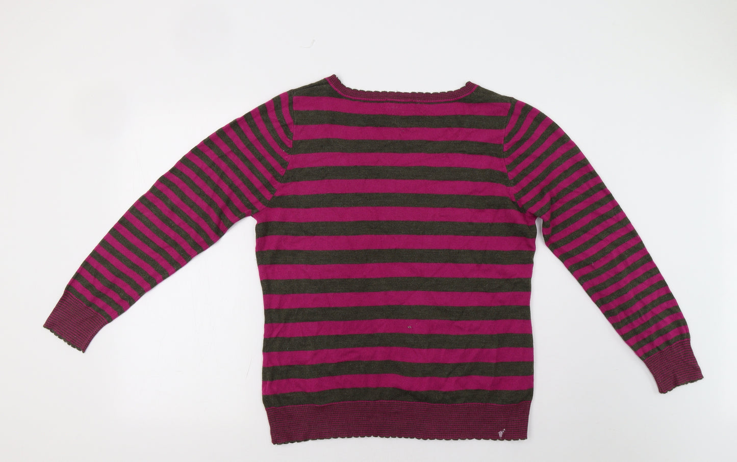 M&S Womens Pink Striped  Pullover Jumper Size 16