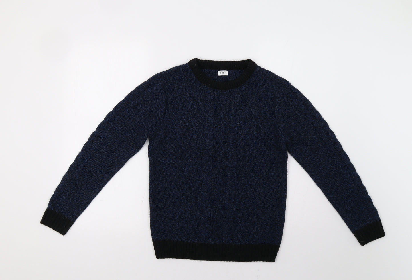 F&F Boys Blue   Pullover Jumper Size 11-12 Years