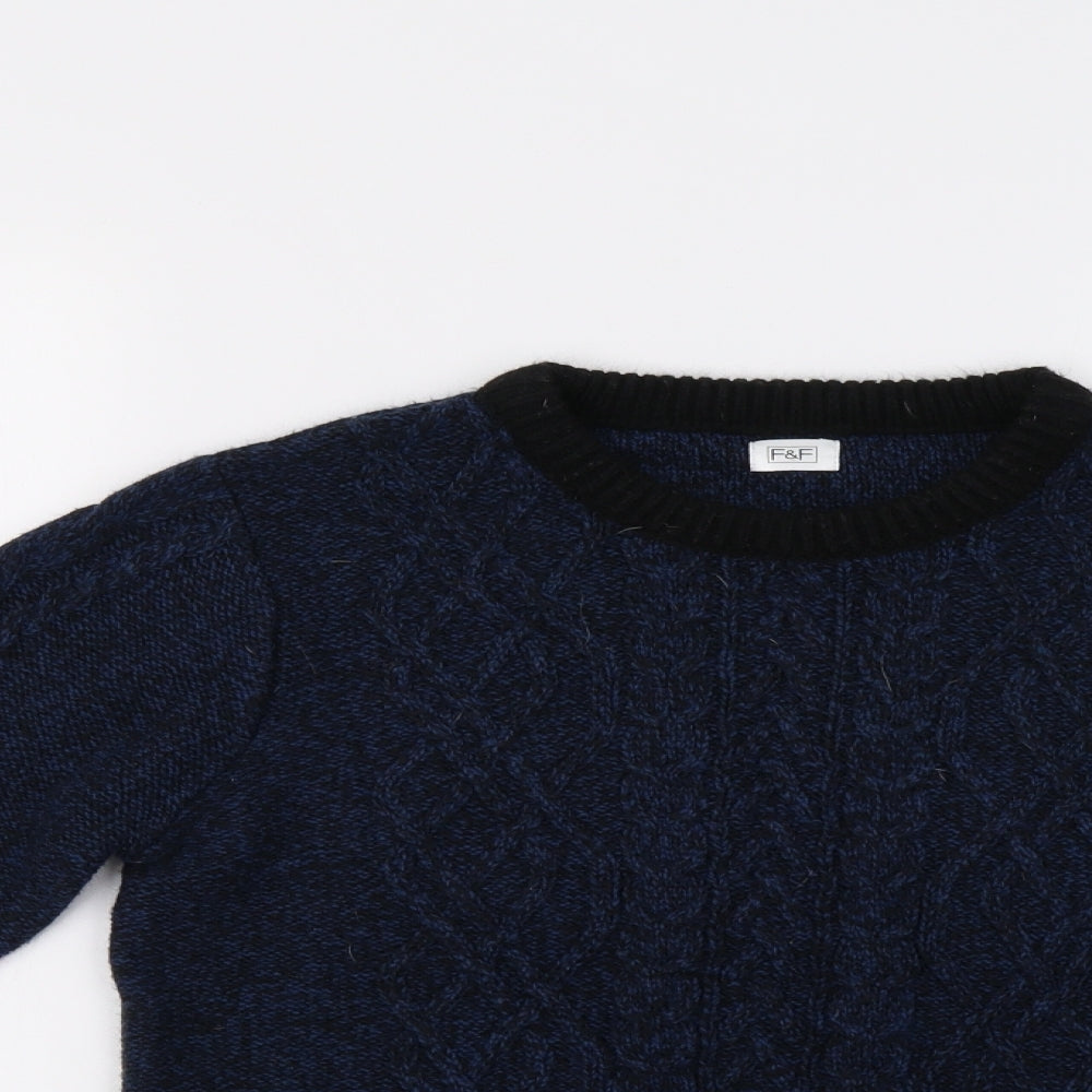 F&F Boys Blue   Pullover Jumper Size 11-12 Years
