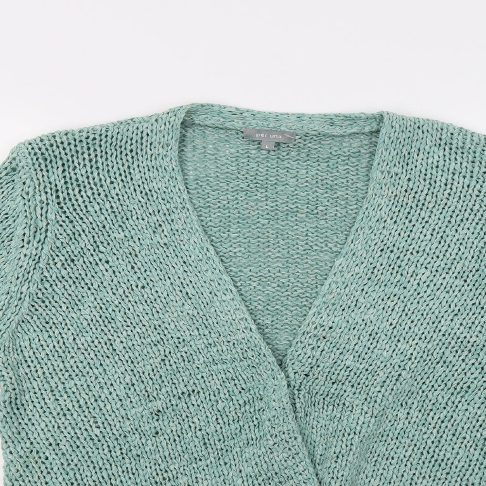 Per Una Womens Green   Cardigan Jumper Size L