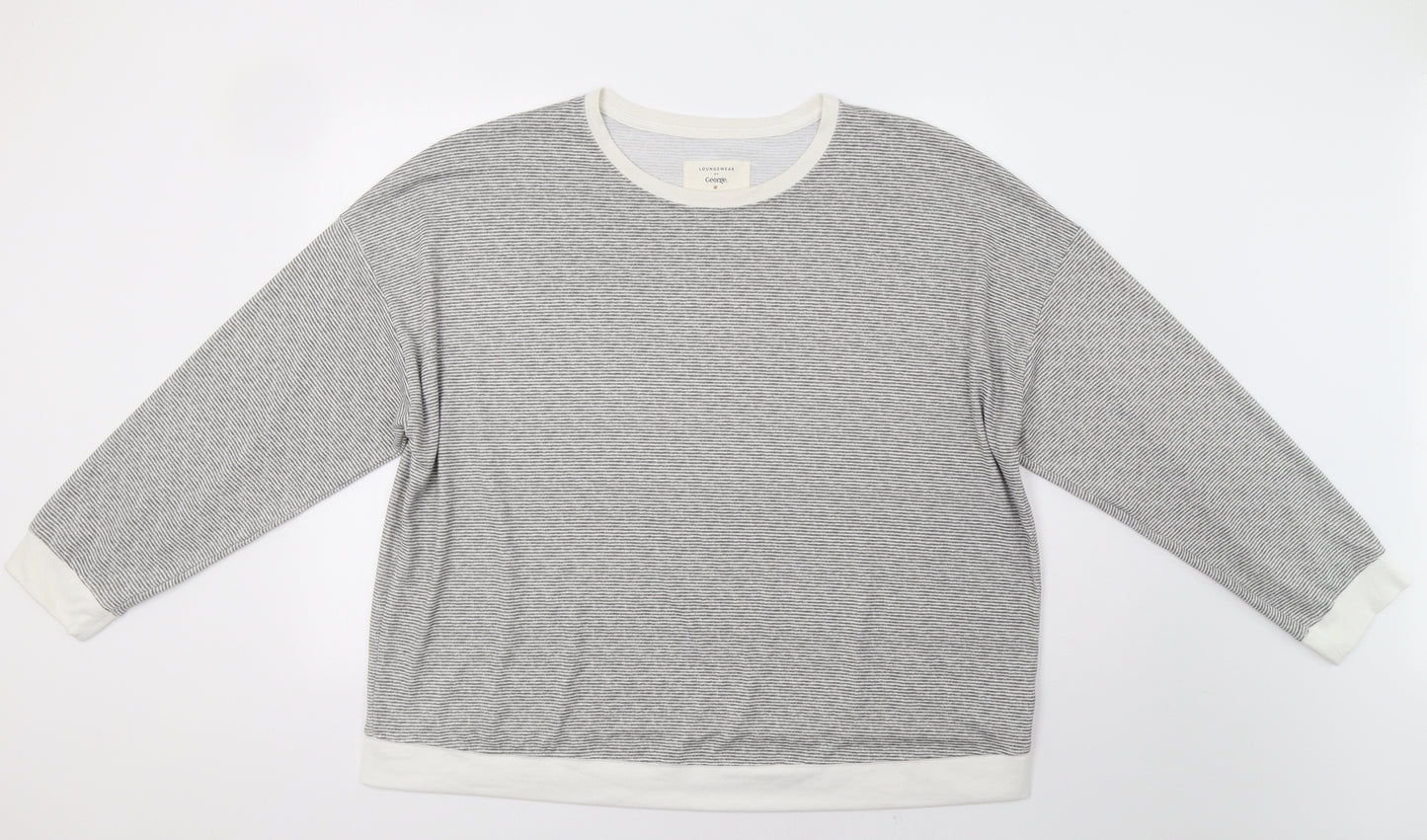 George Womens Grey Striped  Basic Blouse Size 22