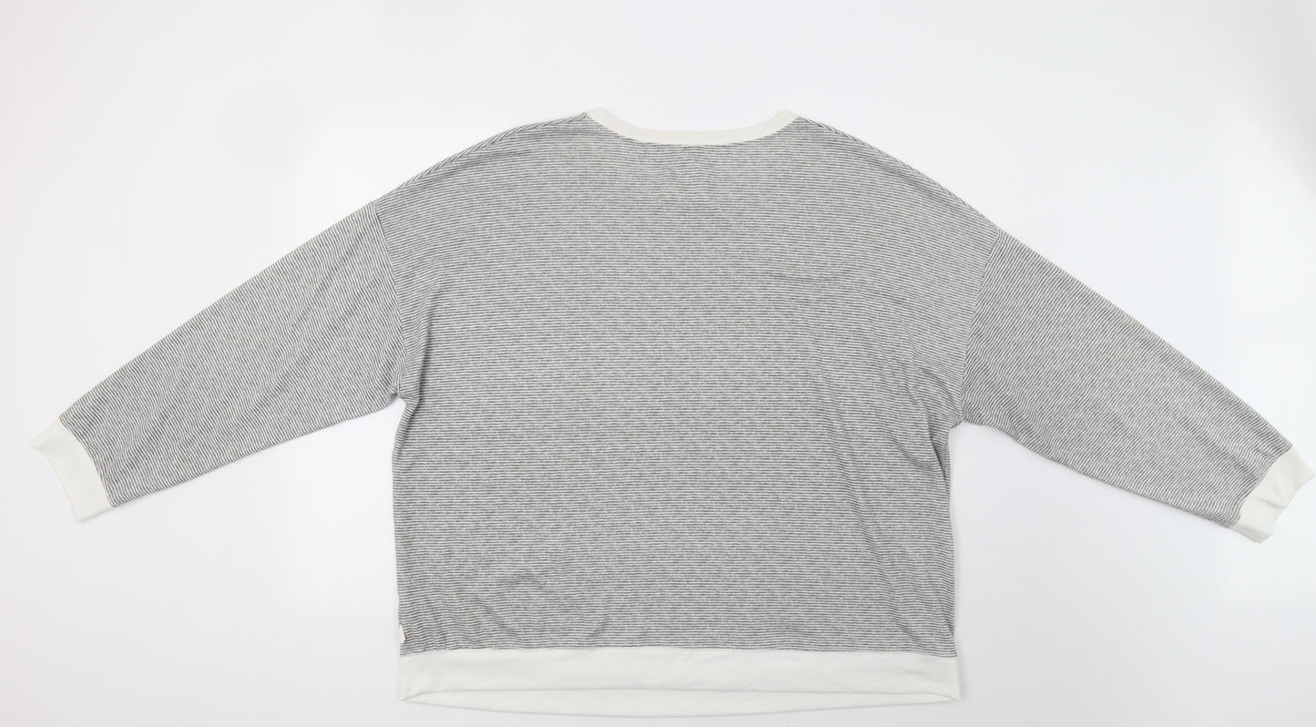 George Womens Grey Striped  Basic Blouse Size 22