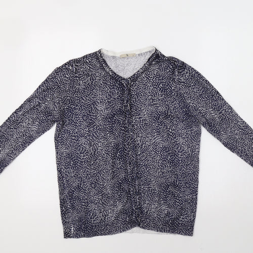 TU Womens Blue Geometric  Cardigan Jumper Size 16