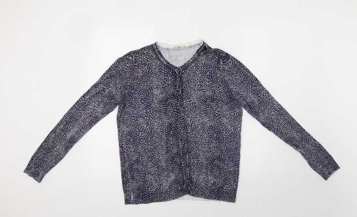 TU Womens Blue Geometric Cardigan Jumper Size 16