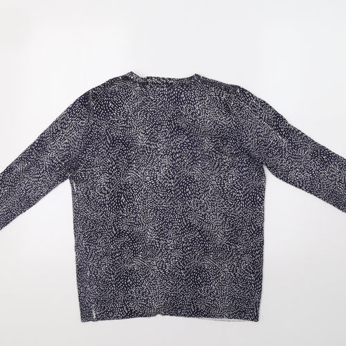 TU Womens Blue Geometric  Cardigan Jumper Size 16