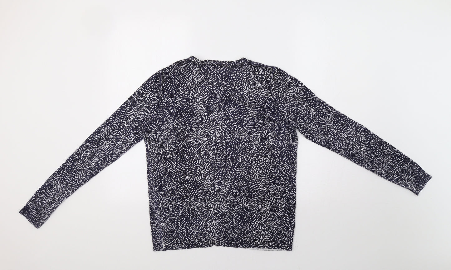 TU Womens Blue Geometric  Cardigan Jumper Size 16