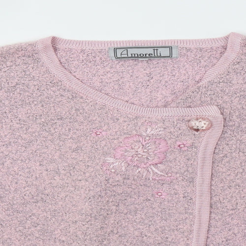 Amolretti Womens Pink   Cardigan Jumper Size XL