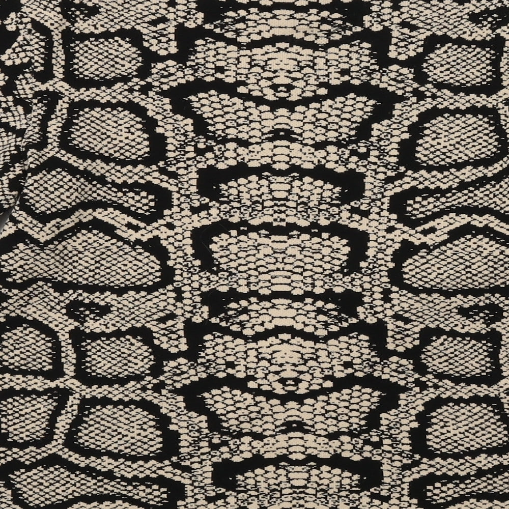 River Island Womens Beige Animal Print  Henley Jumper Size 10