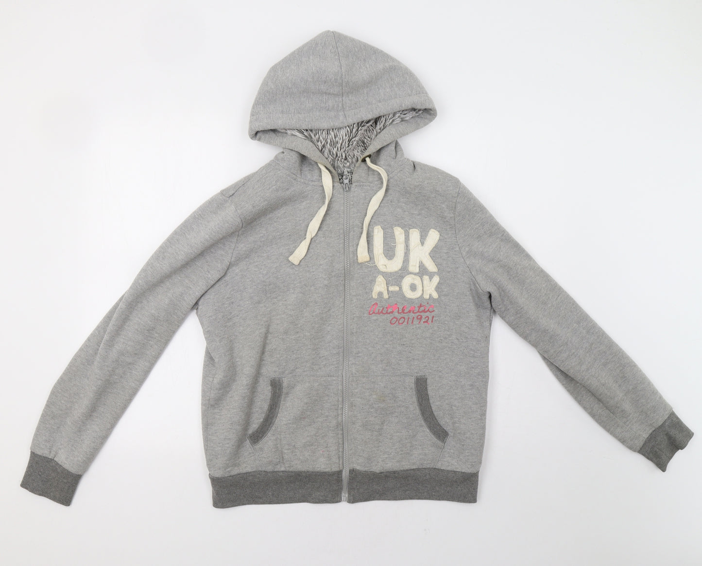 NMew Look Womens Grey   Full Zip Hoodie Size 14