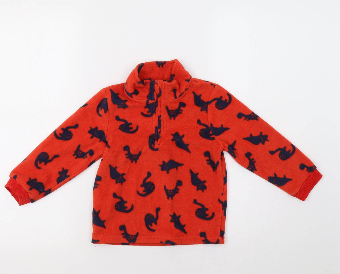 George Boys Orange   Henley Sweatshirt Size 3-4 Years  - Dinosaur Print