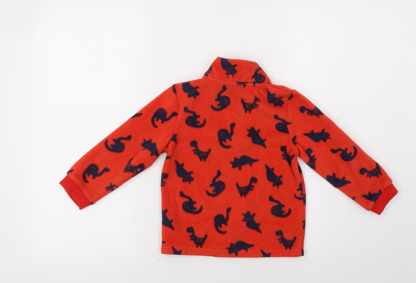 George Boys Orange   Henley Sweatshirt Size 3-4 Years  - Dinosaur Print