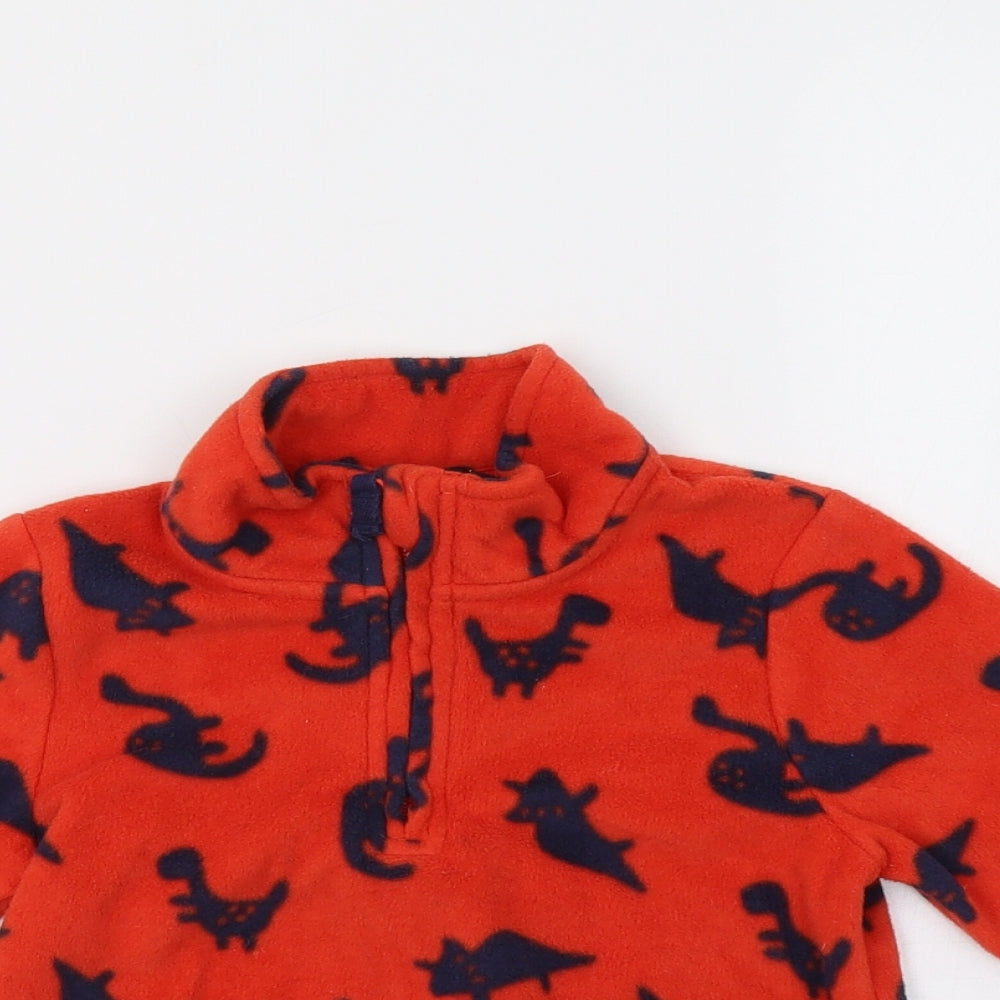 George Boys Orange   Henley Sweatshirt Size 3-4 Years  - Dinosaur Print
