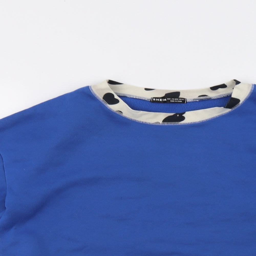 SheIn Womens Blue   Pullover Sweatshirt Size L