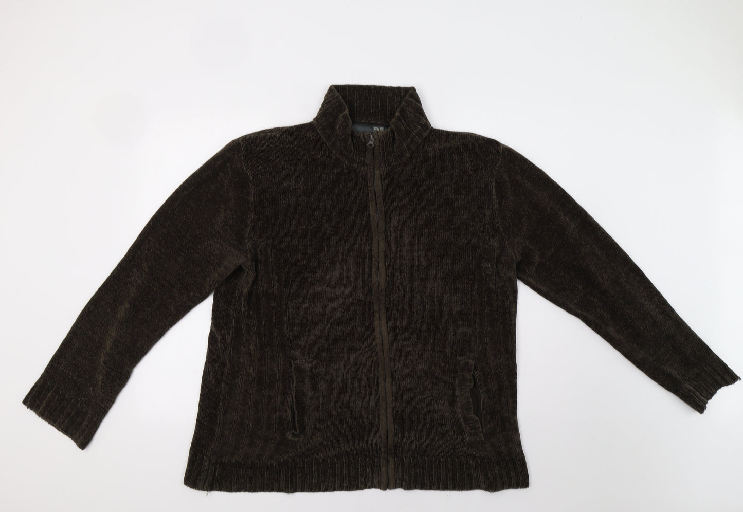 F&F Mens Brown   Full Zip Jumper Size L