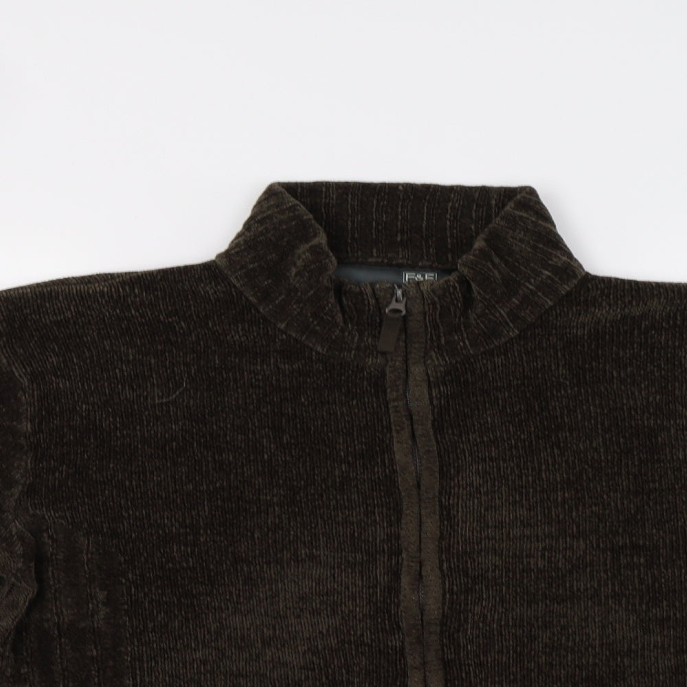 F&F Mens Brown   Full Zip Jumper Size L