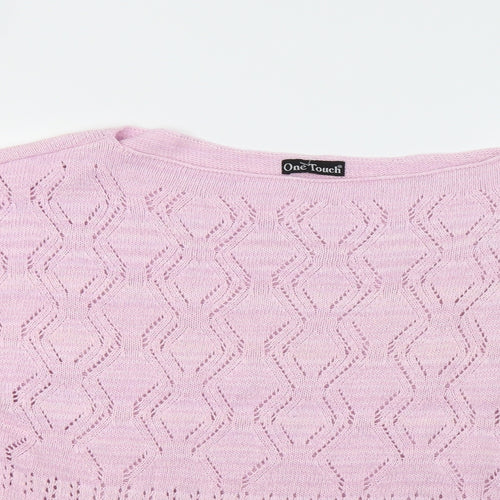 One Touch Womens Pink   Pullover Jumper Size M