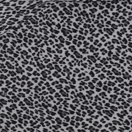 M Collection Womens Grey Animal Print  Henley Sweatshirt Size L