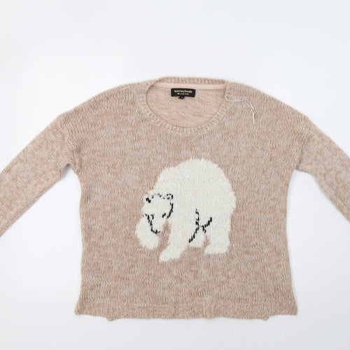 Internacionale Womens Beige   Pullover Jumper Size 10  - Bear